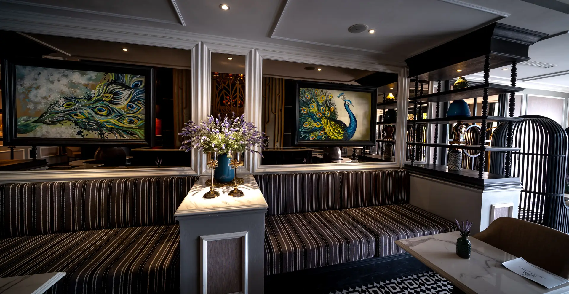 Artistic hotel lobby