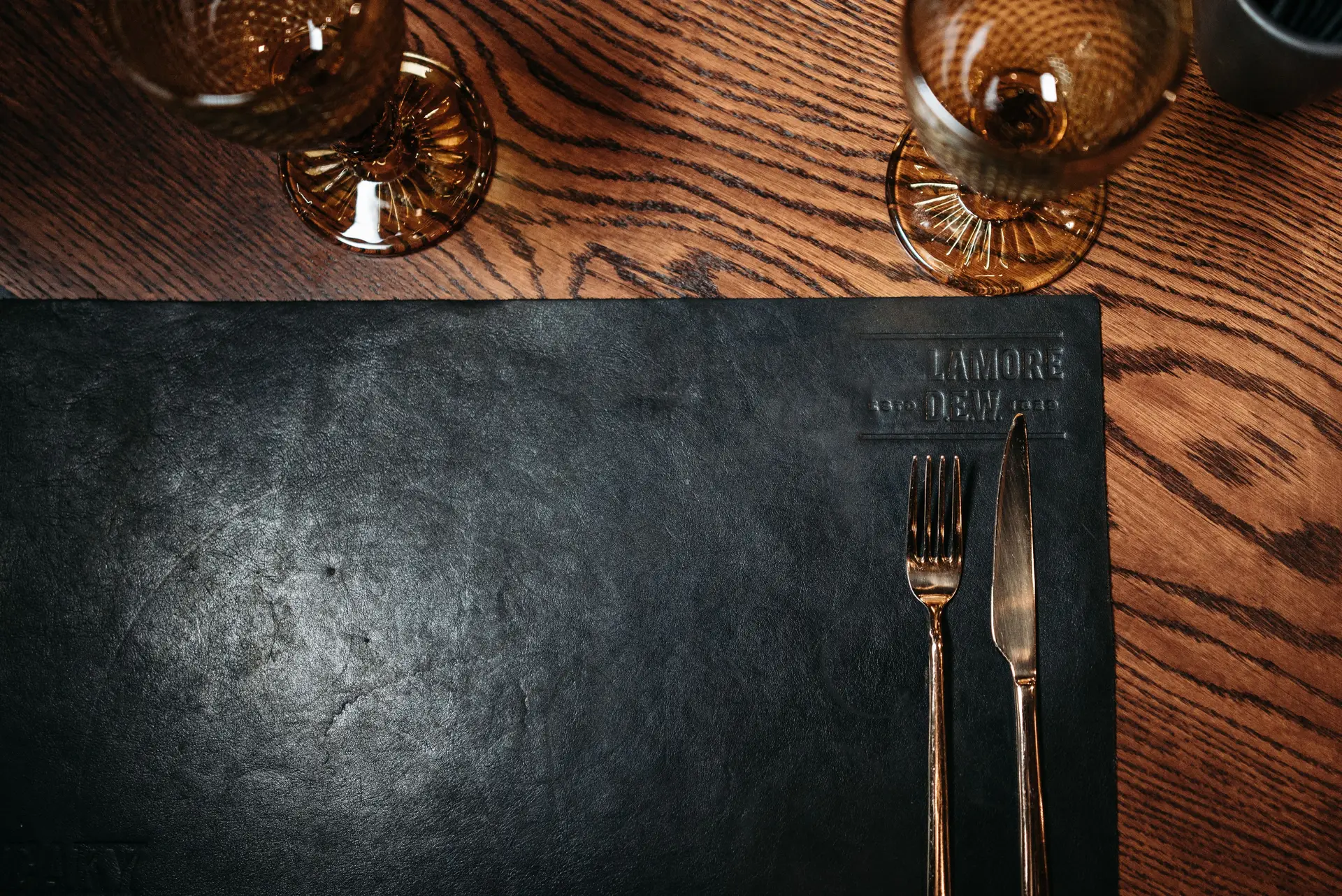 Elegant table setting top-down