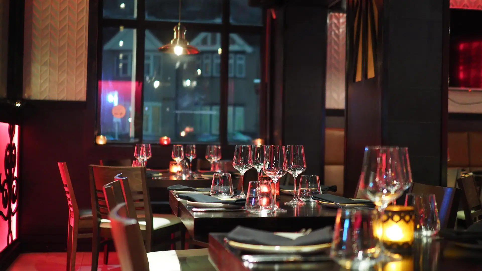 Ambient candlelight dining
